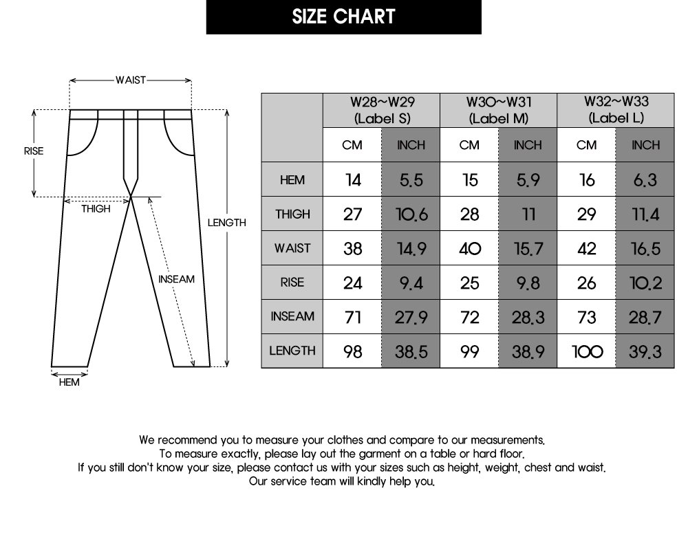 baggy jeans size