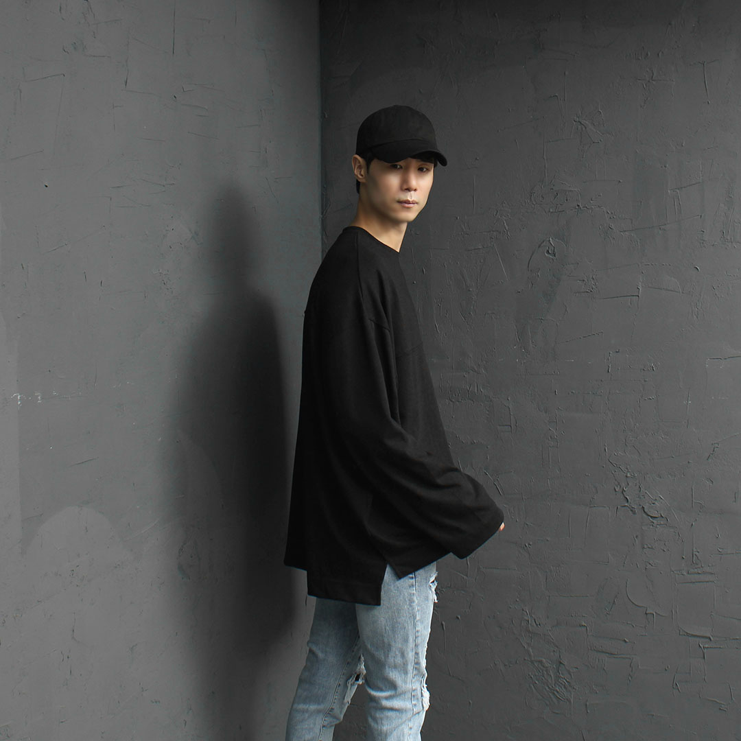 Cream Cotton Split Hem Oversized T-Shirt