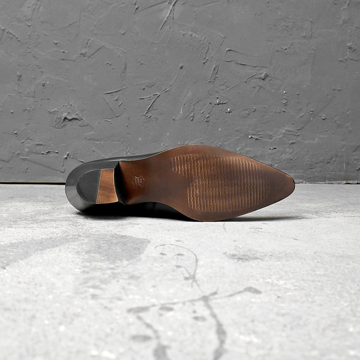 5151] 7cm High Heel Black Leather Ankle Boots – lepor