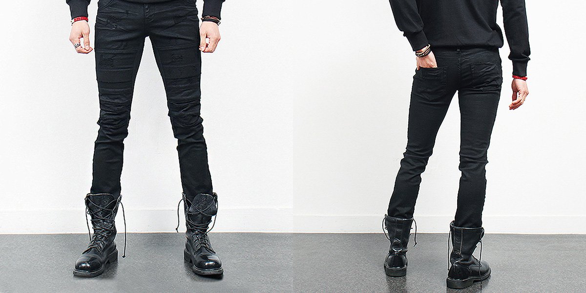 scratch black jeans