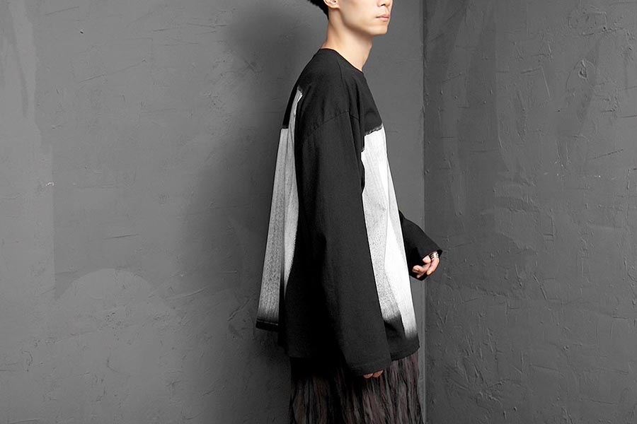 Loose Fit Handmade Painting Long Sleeve Tee 1356 - Gentler