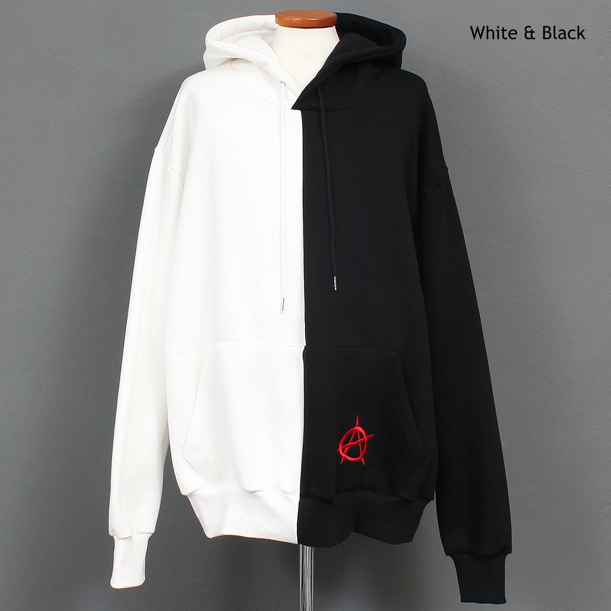 Contrast Half  Color Printing Back Zip Up Hoodie  Gentler