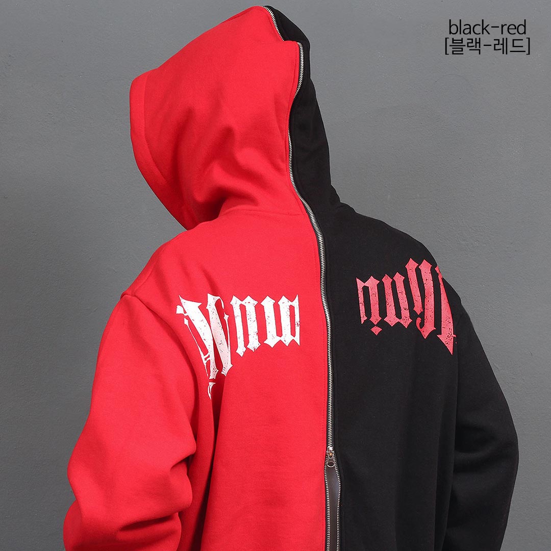 half and half color hoodie