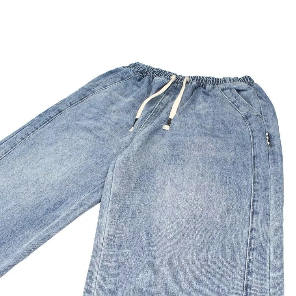 Vintage Elastic Waistband Denim Baggy Pants 3143 - Gentler Vintage Elastic Waistband Denim Baggy Pants 3143 - Gentler